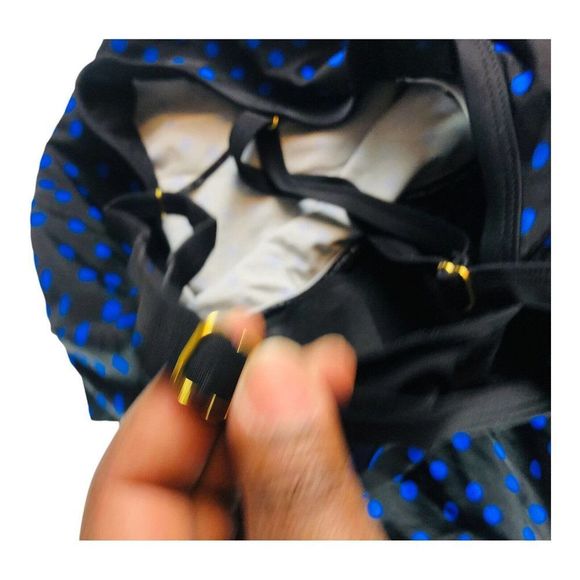 1133 swim for all women's 16 blue polka dot tiered ruffle swim bathing tankini - Picture 3 of 5